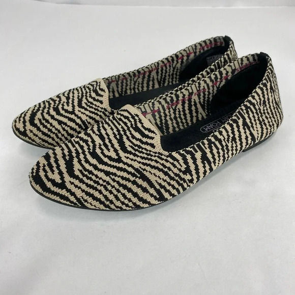 Skechers Womens 7 Cleo Knitty Kitty Zebra Print Flats Pointed Toe Slip On - Picture 3 of 6